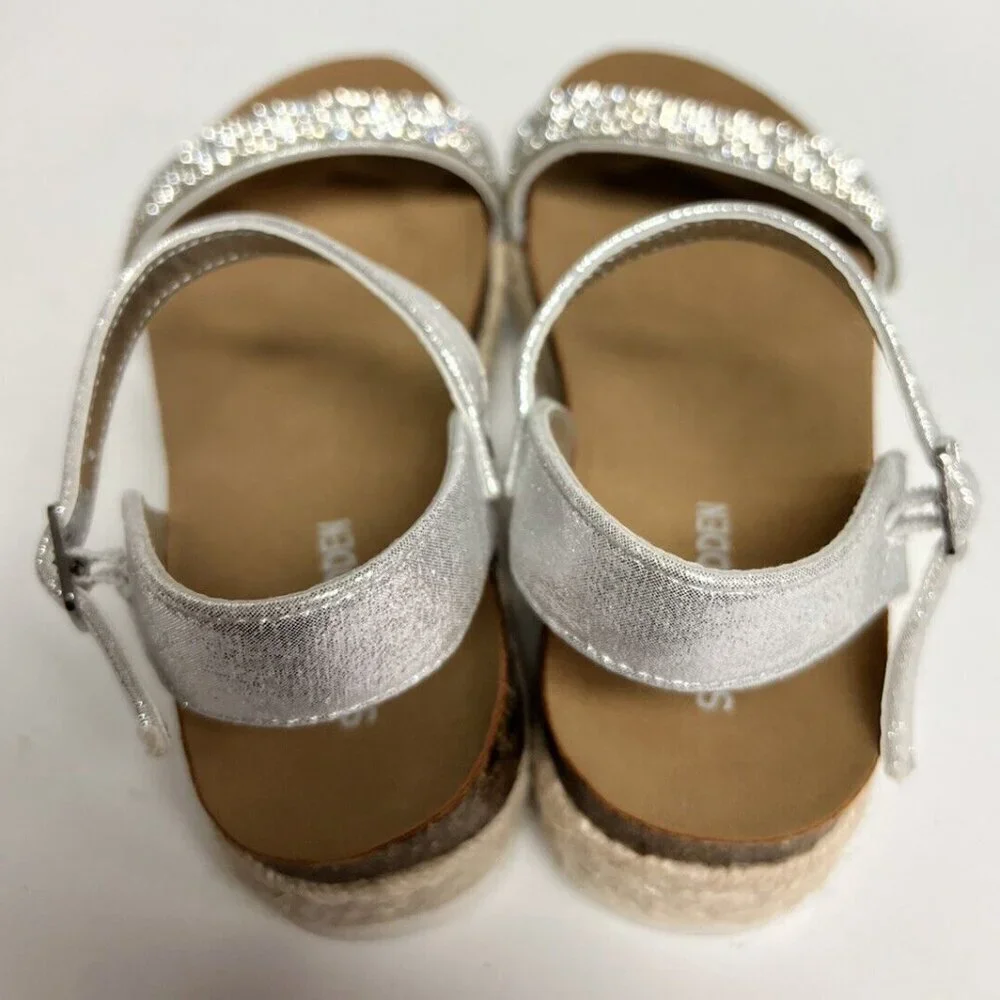 Steve Madden Girls Katiee Sandals Silver Size 1 M Big Kid